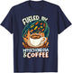 Funny Biology Teacher Science Fueled By Mitochondria Coffee T-Shirt - T-Shirt | Navy