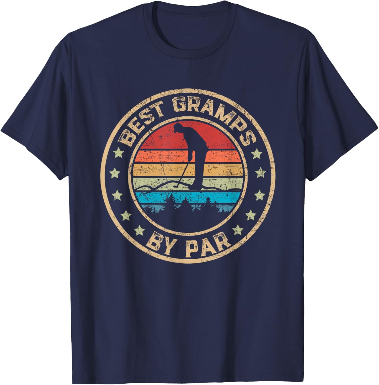 Best Gramps by Par Golf Lover Funny Fathers Day T-Shirt - T-Shirt | Navy