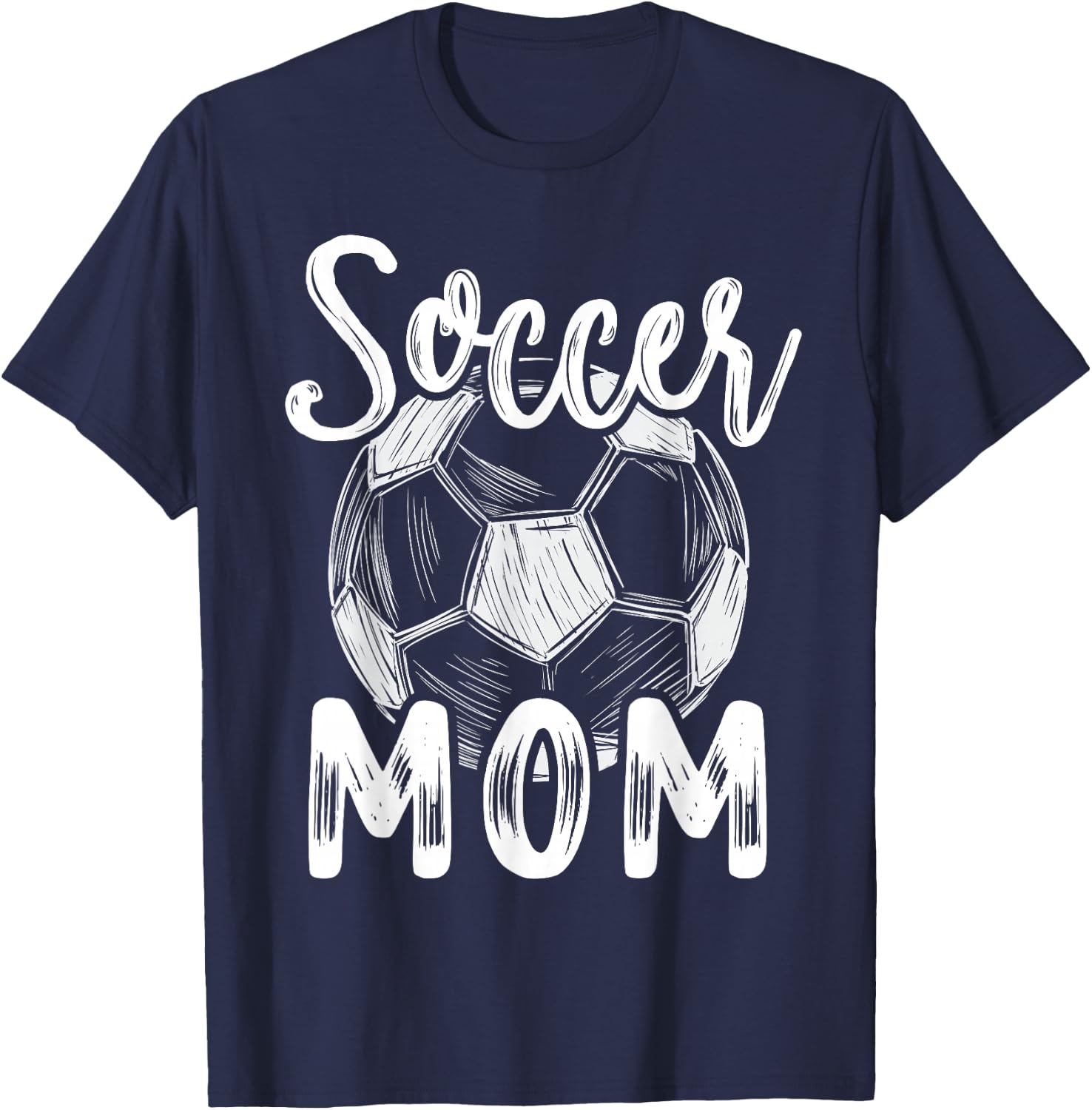 Soccer Mom Family Matching Team Player Soccer Ball T-Shirt - T-Shirt | Navy