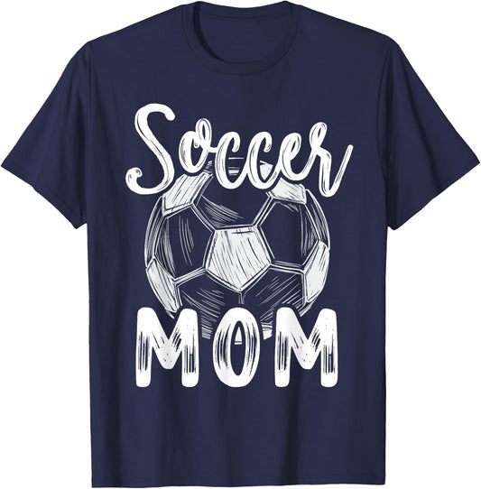Soccer Mom Family Matching Team Player Soccer Ball T-Shirt - T-Shirt | Navy