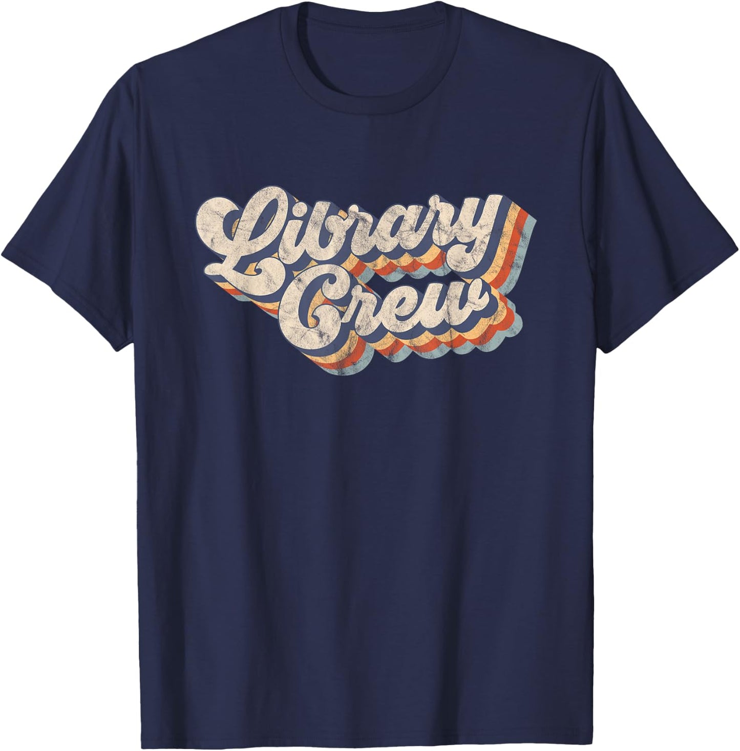 Library Crew Librarian Bookworm Vintage Retro Men T-Shirt - T-Shirt | Navy