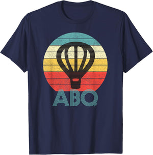 ABQ Hot Air Balloon New Mexico Retro Sunset Albuquerque T-Shirt - T-Shirt | Navy