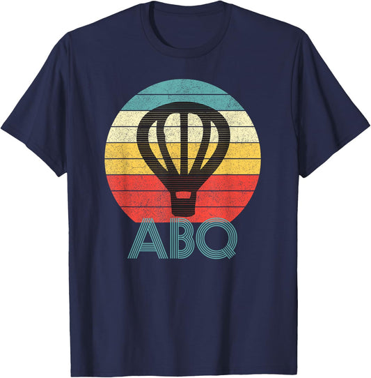 ABQ Hot Air Balloon New Mexico Retro Sunset Albuquerque T-Shirt - T-Shirt | Navy