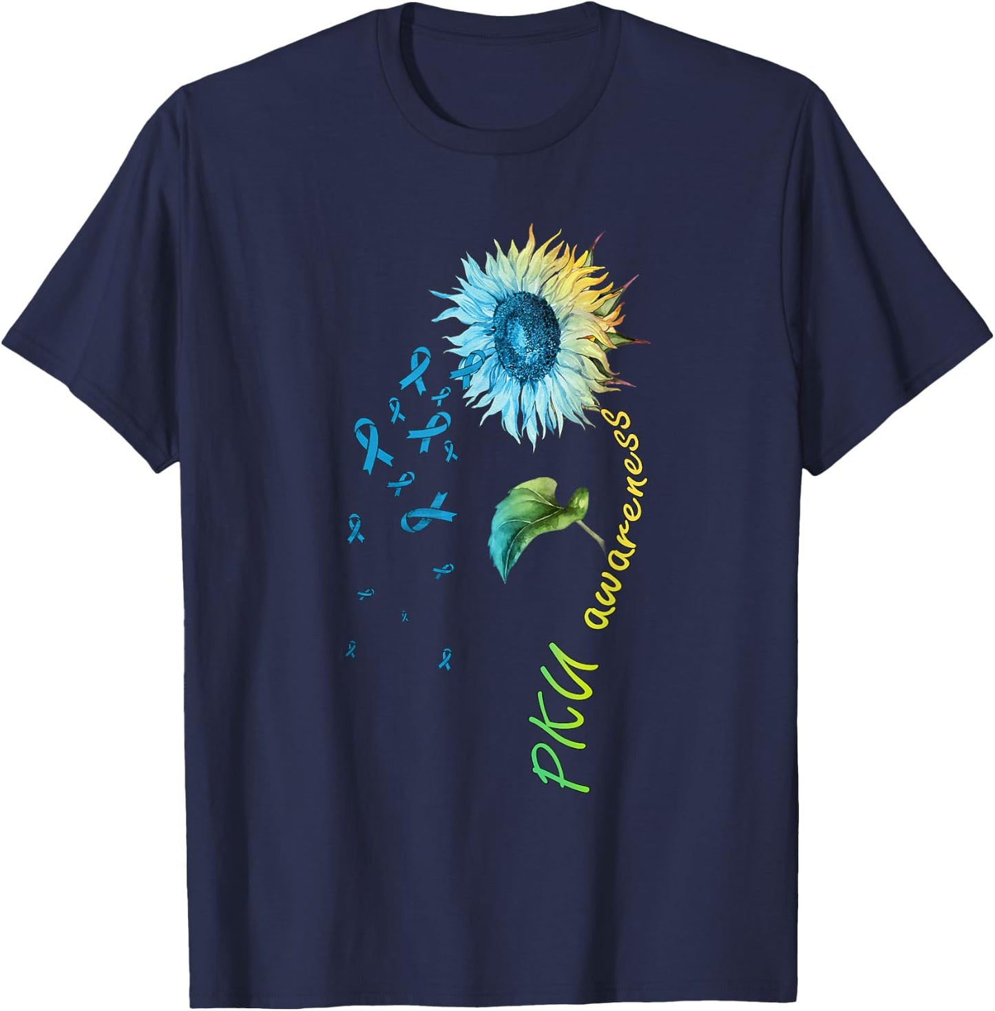 PKU Awareness Sunflower T-Shirt - T-Shirt | Navy