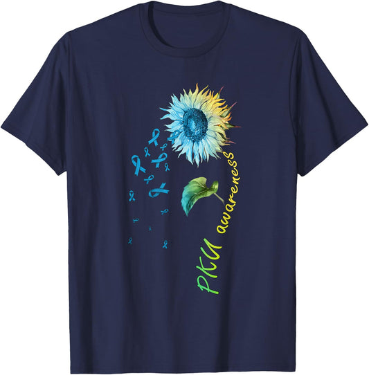 PKU Awareness Sunflower T-Shirt - T-Shirt | Navy