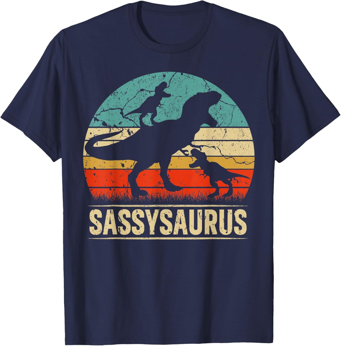 Sassy Dinosaur T Rex Sassysaurus 2 kids Family Matching T-Shirt - T-Shirt | Navy