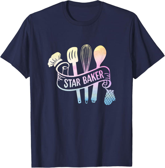 Star Baker Cake Baking Confectioner Cupcake Pastry Caking T-Shirt - T-Shirt | Navy