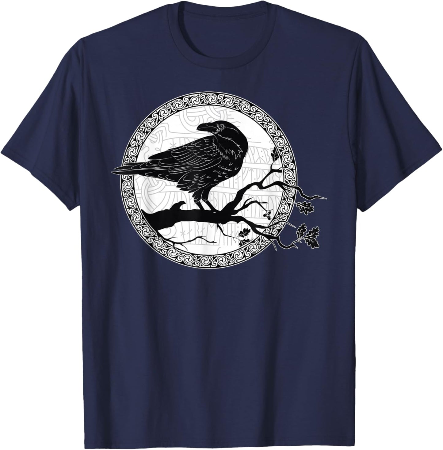 Celtic Raven Viking Wisdom Tattoo Art Small T-Shirt - T-Shirt | Navy