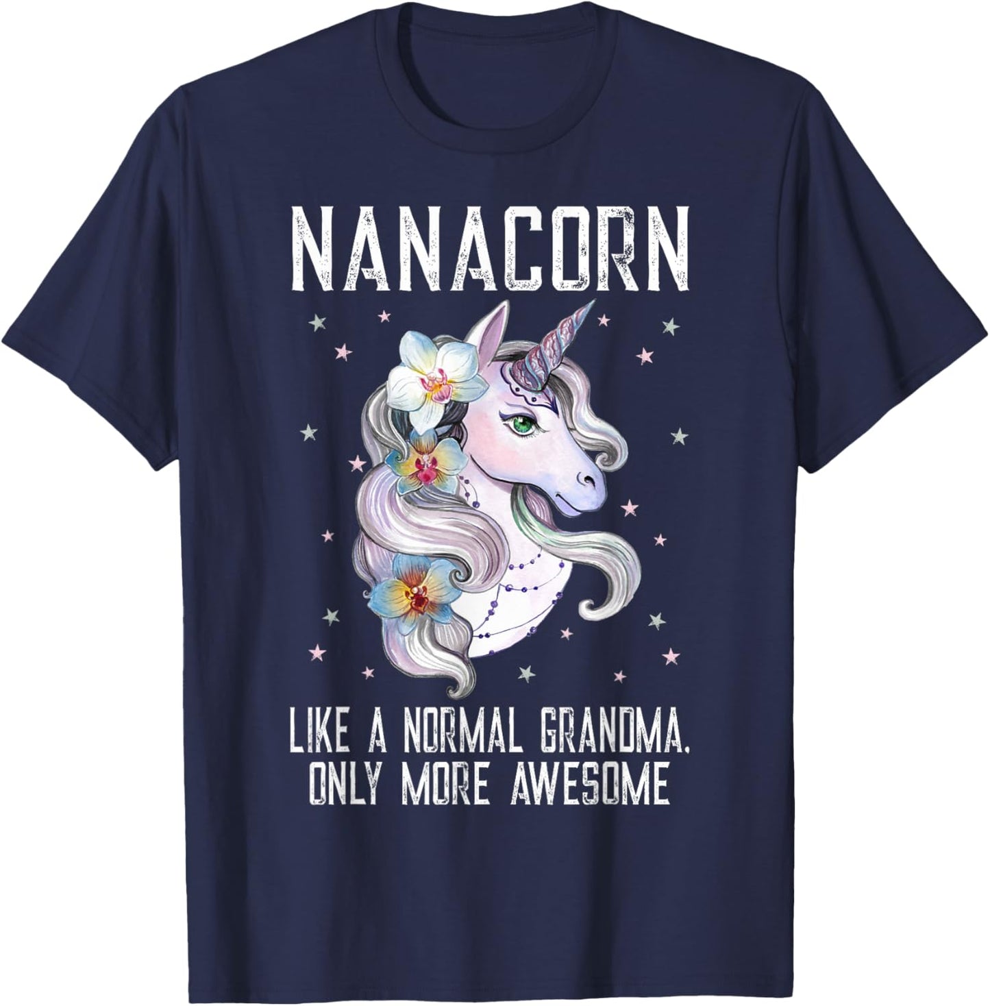 Nanacorn Cute Unicorn Lover Mother Day Gift Grandma T-Shirt - T-Shirt | Navy