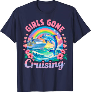 Girls Gone Cruising Women Cruise Vacation Bestie Trip T-Shirt - T-Shirt | Navy