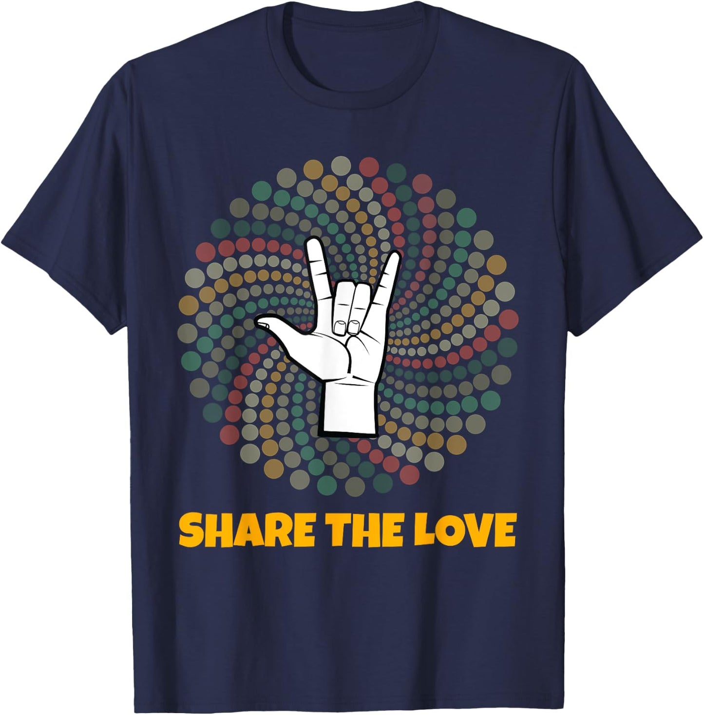Share The Love T Shirt Kids Boys Girls ASL Gift Women Kids T-Shirt - T-Shirt | Navy