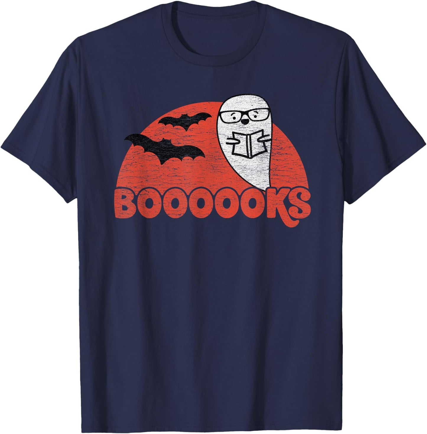 Cute Ghost Boooooks - School Librarian or Teacher Halloween Women Kids T-Shirt - T-Shirt | Navy