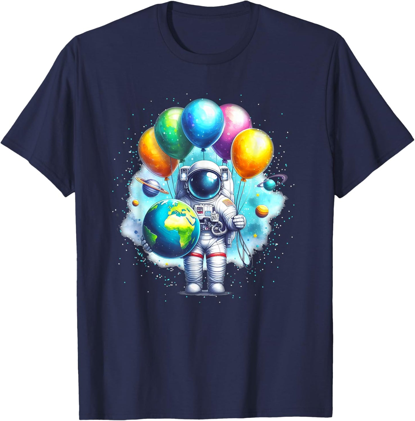 Just A Boy Who Loves Planets Solar System Astronomy Space T-Shirt - T-Shirt | Navy