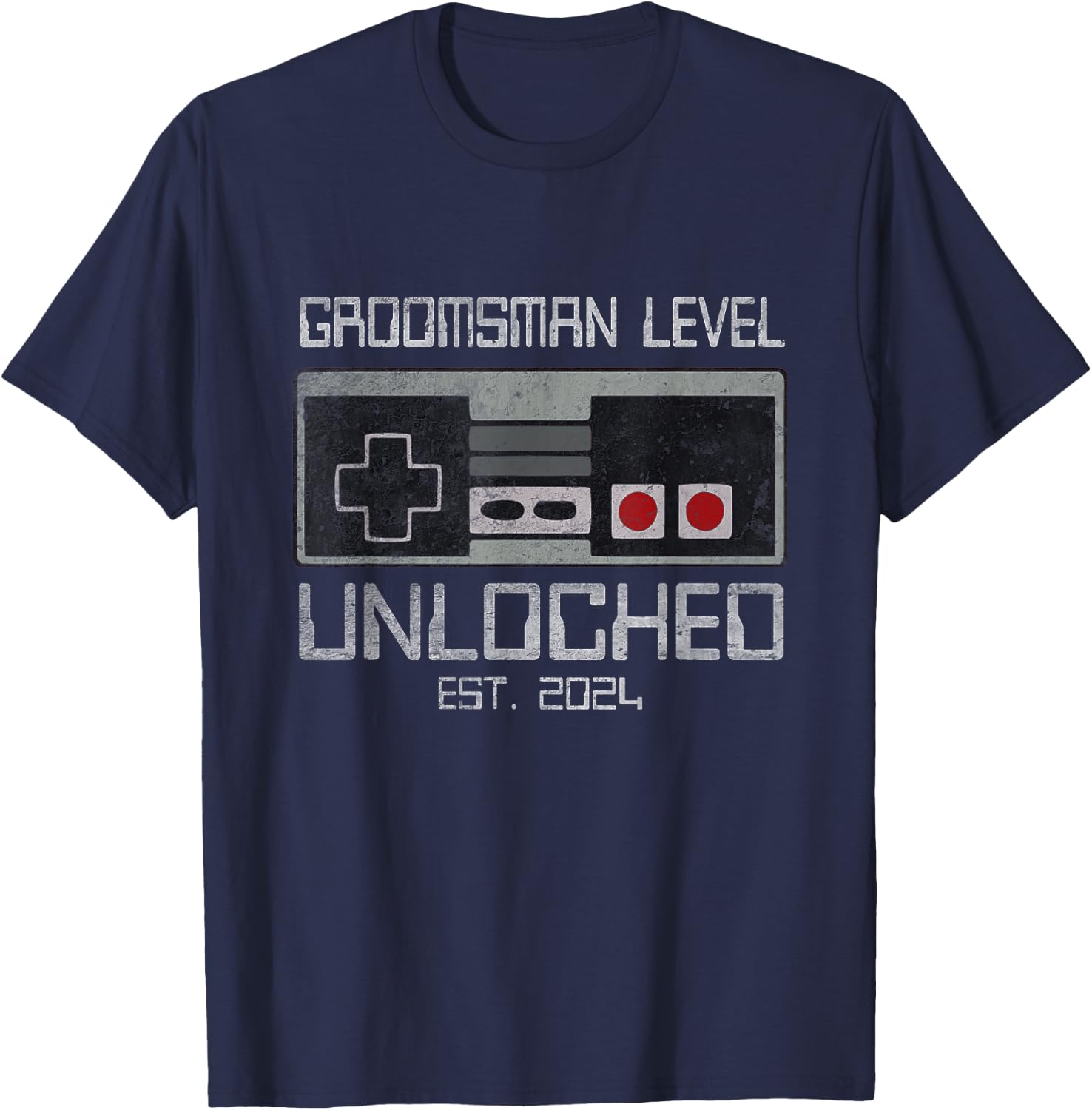 Groomsmen Matching Bachelor Party For Gamer Husband Wedding T-Shirt - T-Shirt | Navy