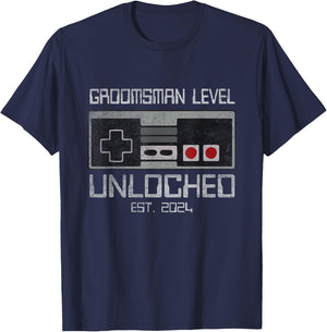 Groomsmen Matching Bachelor Party For Gamer Husband Wedding T-Shirt - T-Shirt | Navy