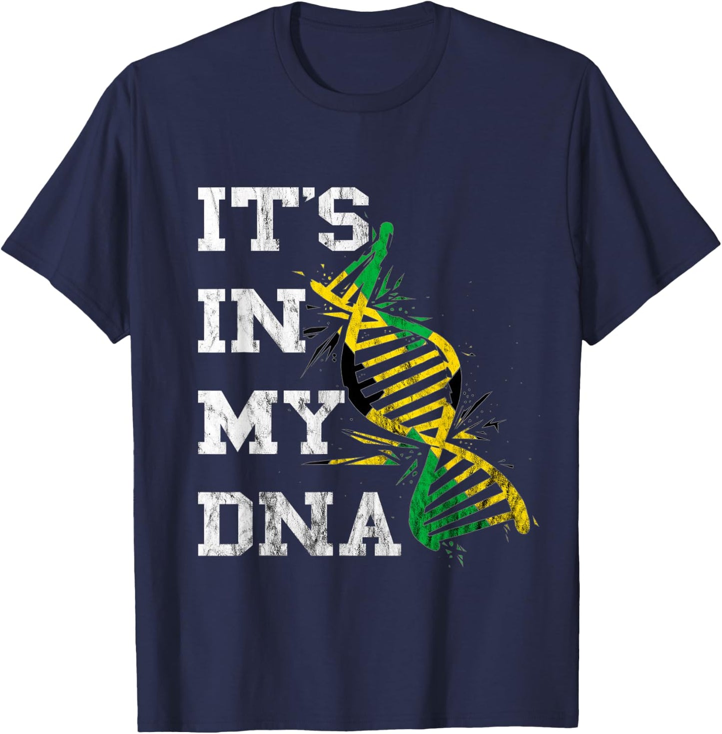 Jamaica It's in My DNA Jamaican Pride Roots Caribbean T-Shirt - T-Shirt | Navy