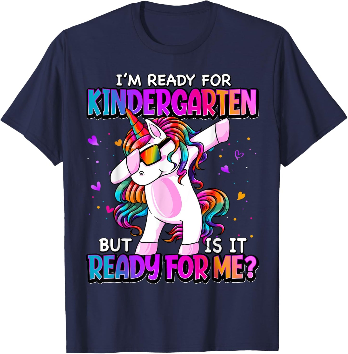 I'm Ready For Kindergarten Back To School Kindergarten Girls T-Shirt - T-Shirt | Navy