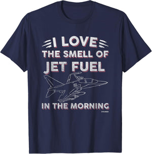 I Love The Smell of Jet Fuel in The Morning Aviation T-Shirt - T-Shirt | Navy
