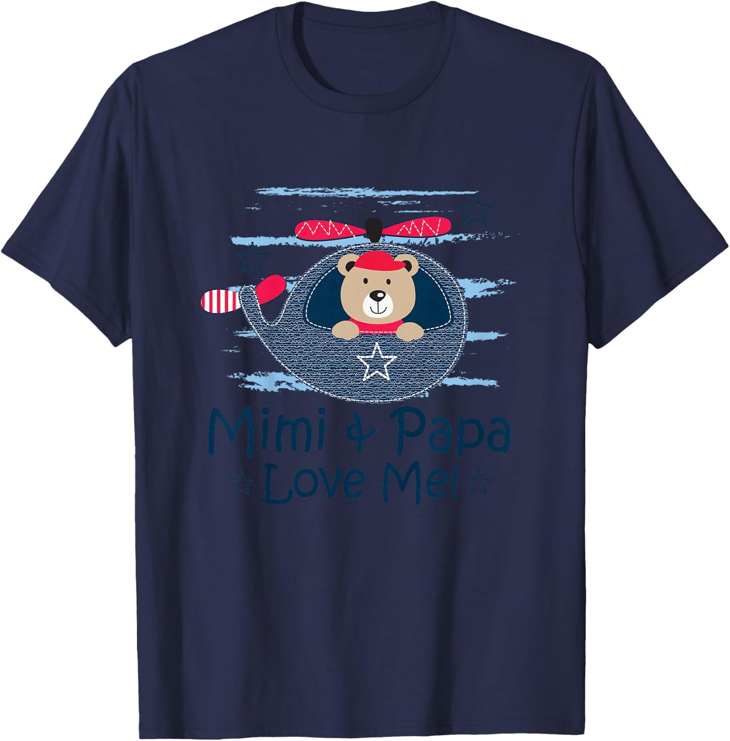 Kids Mimi and Papa Love Me Grandson T-Shirt - T-Shirt | Navy