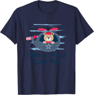 Kids Mimi and Papa Love Me Grandson T-Shirt - T-Shirt | Navy