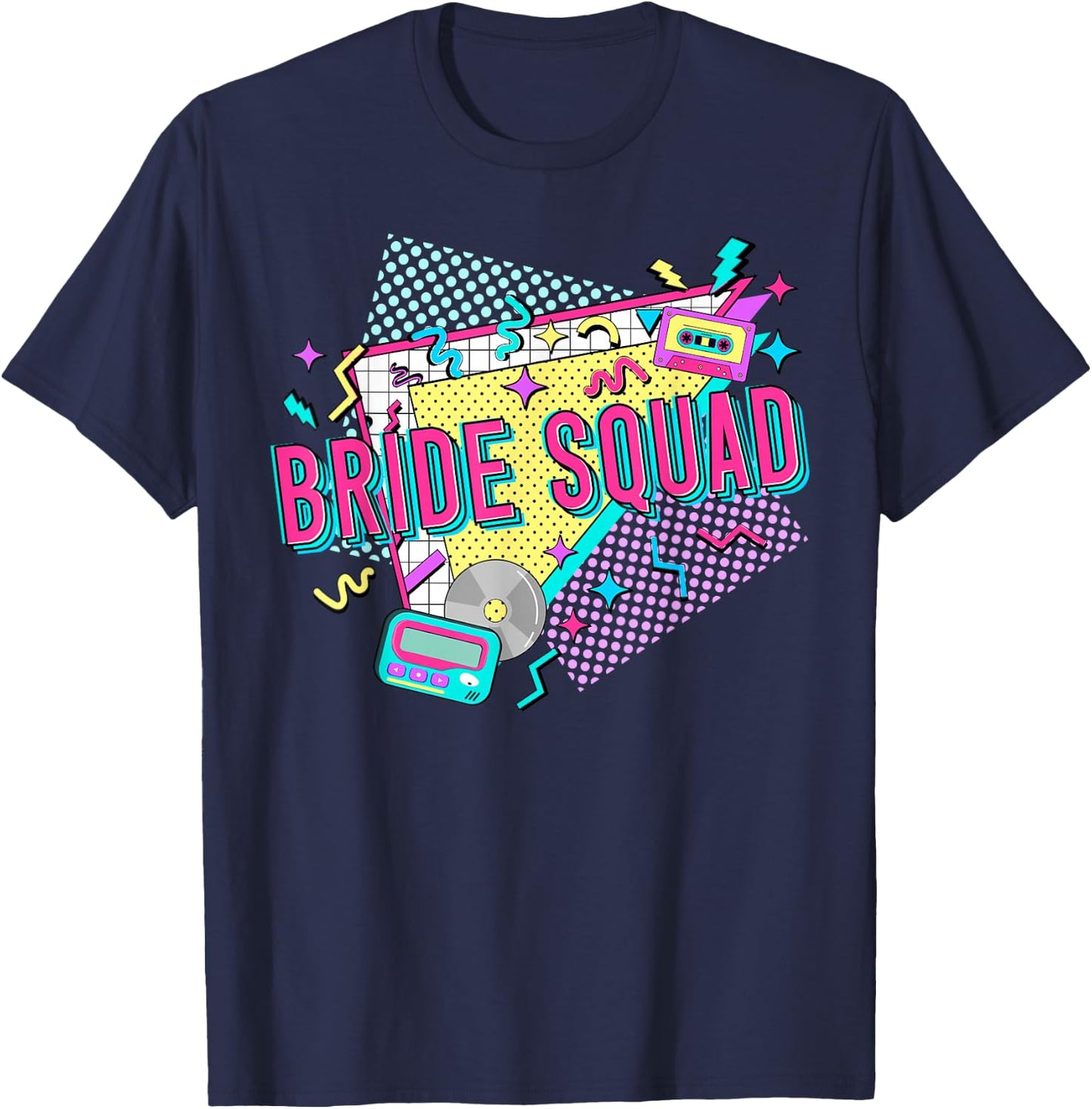 Retro Bride Crew of the 90s Bachelorette 90s Bride Squad T-Shirt - T-Shirt | Navy