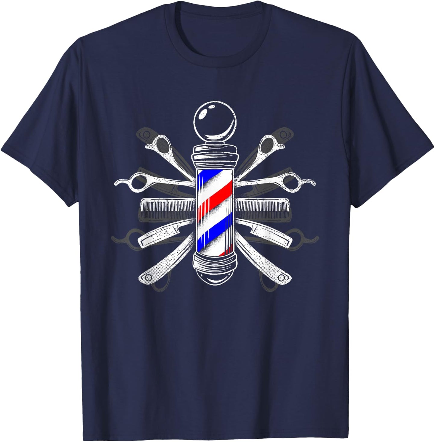 Barber's Pole - Hairdressing T-Shirt - T-Shirt | Navy