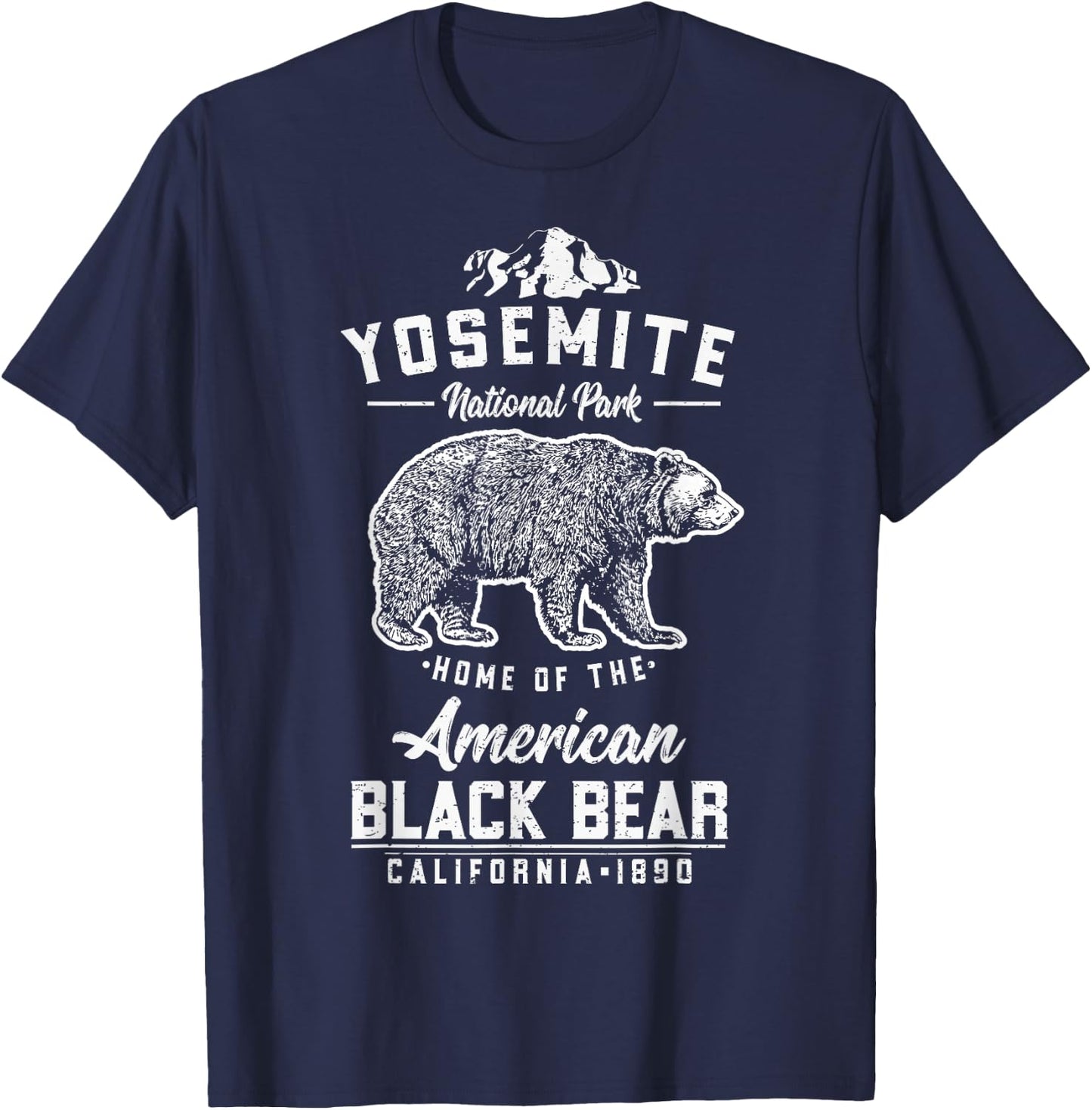 Yosemite California National Park American Black Bear T-Shirt - T-Shirt | Navy
