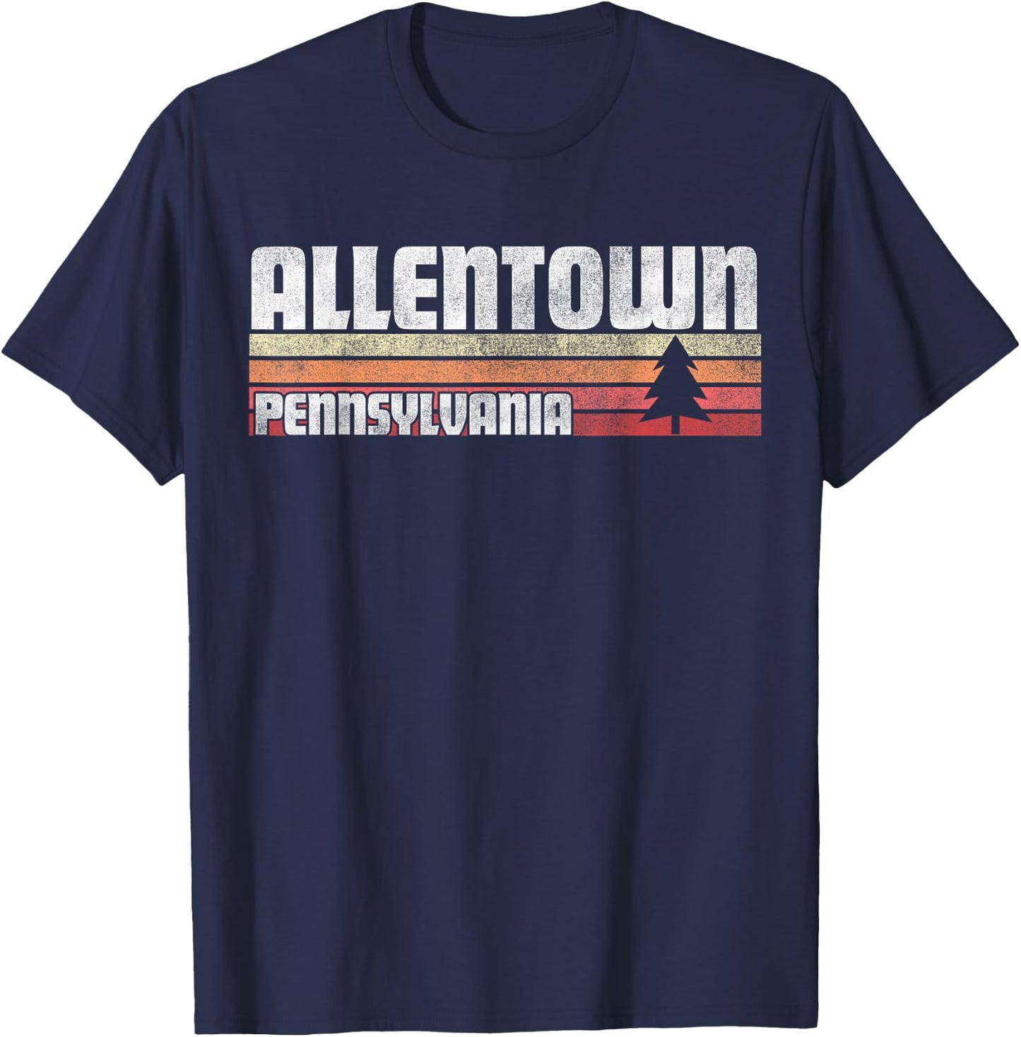 Allentown Pennsylvania PA Gift T Shirt Retro Vintage 70s 80s T-Shirt - T-Shirt | Navy