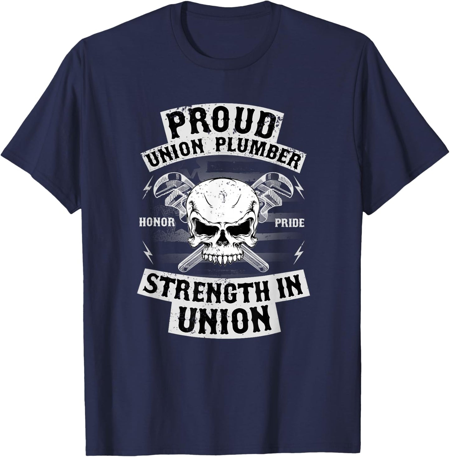 Union Plumber Shirt Union Pride Pipefitter T Shirts T-Shirt - T-Shirt | Navy