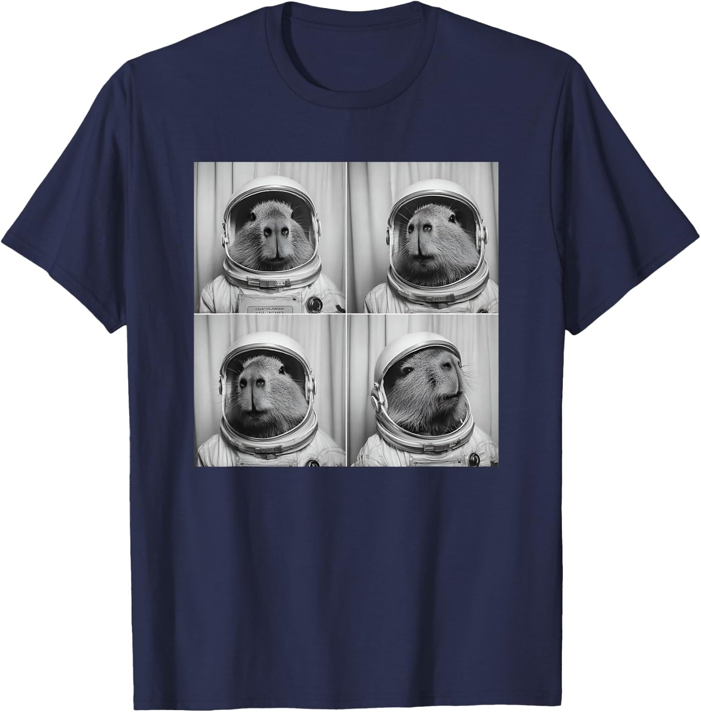 Capy Bara Astronaut Space Themed Capybara T-Shirt - T-Shirt | Navy