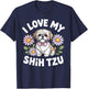 Funny Shih Tzu Design Women Shihtzu Shih Tzu Lover T-Shirt - T-Shirt | Navy