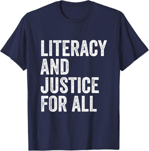Literacy And Justice For All Protect Libraries Banned Books T-Shirt - T-Shirt | Navy