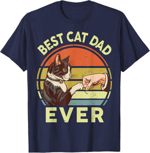 Best Cat Dad Ever Tuxedo Daddy Father Day Gift from Wife Women Kids T-Shirt - T-Shirt | Navy