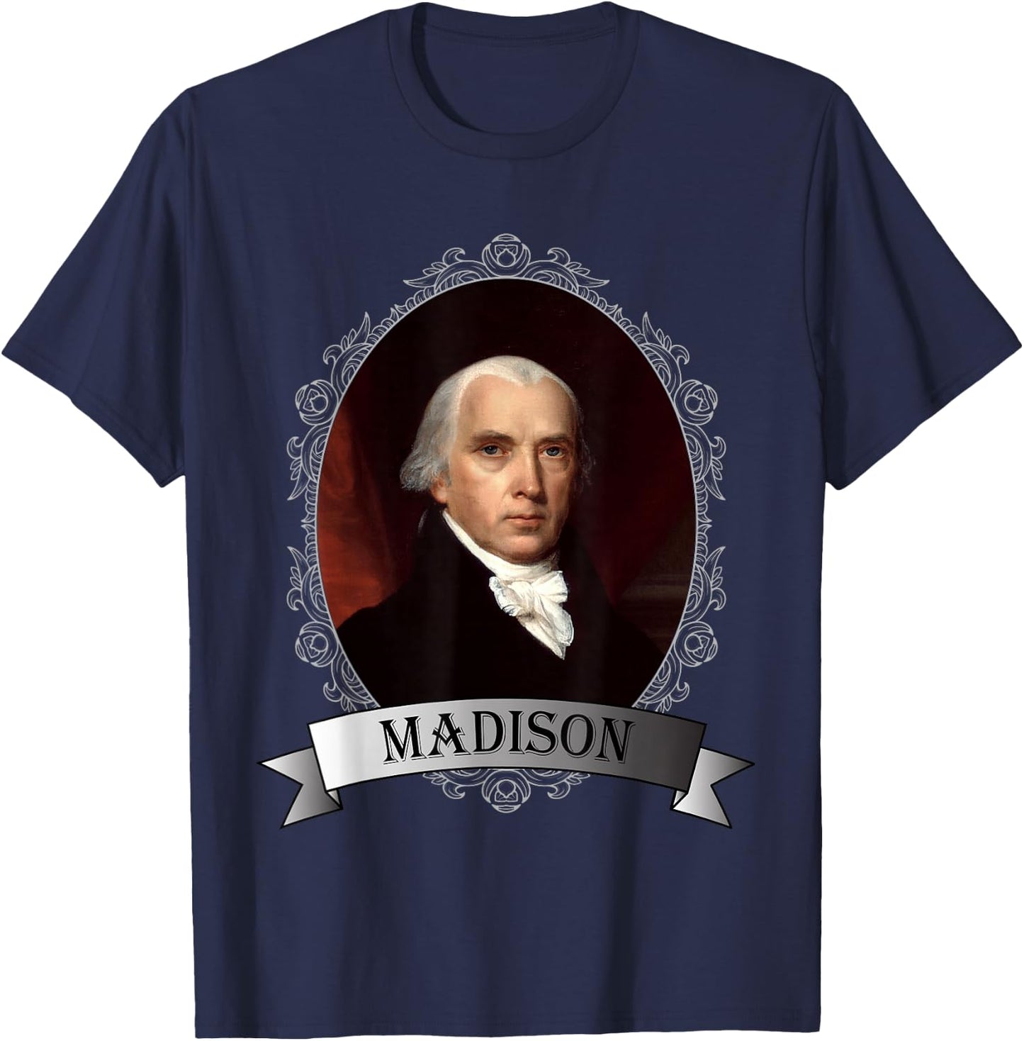 President James Madison Portrait T-Shirt - T-Shirt | Navy