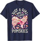 Pomsky Just A Girl Who Loves Pomskies Dog Flower Cute Floral T-Shirt - T-Shirt | Navy