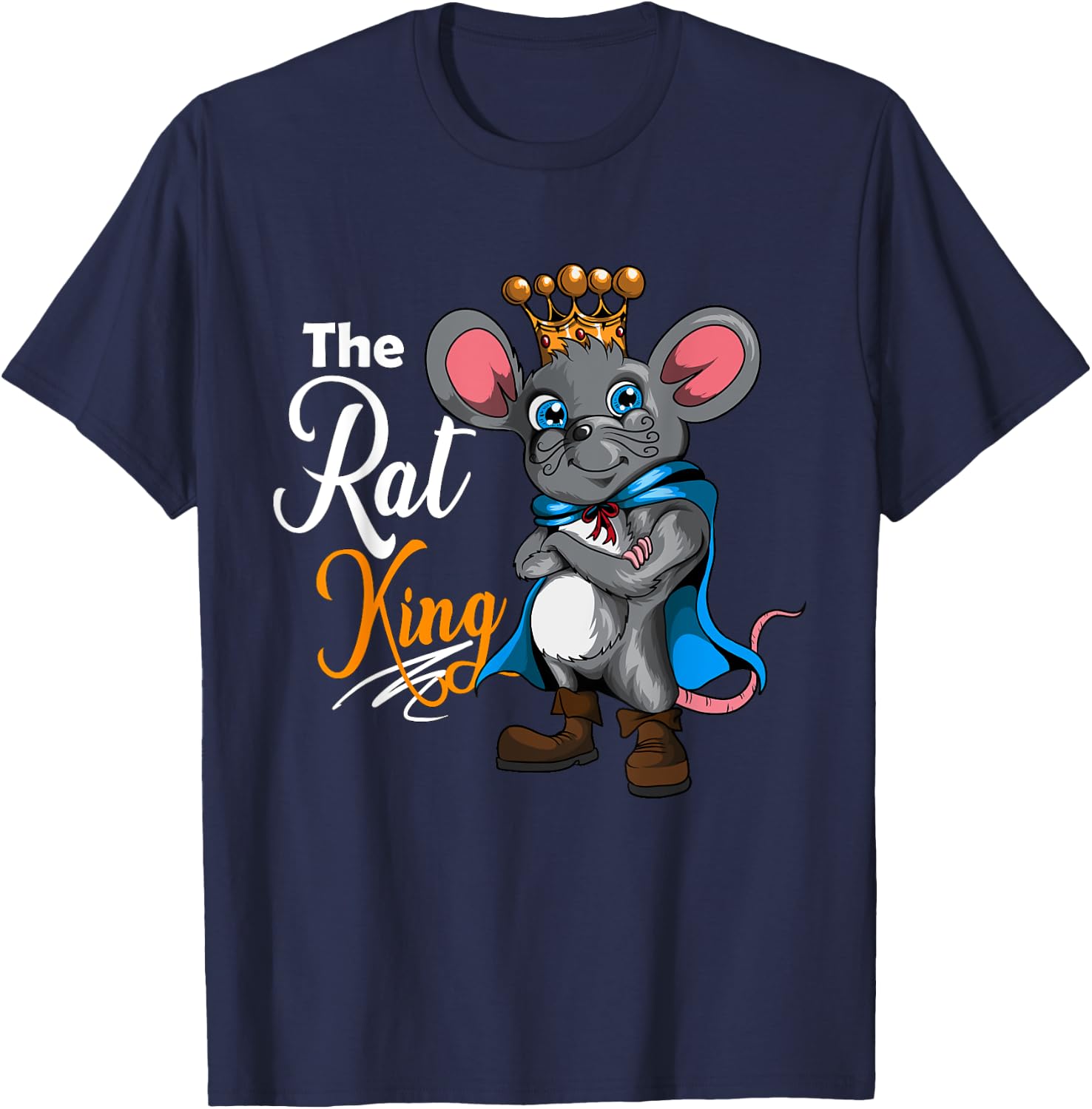 The Rat King Rodent Owner Mouse Rat Lover Crown T-Shirt - T-Shirt | Navy