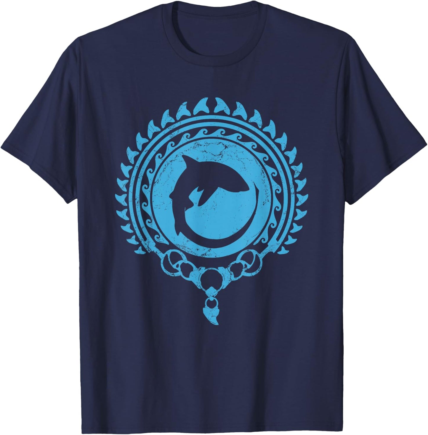 Thresher Shark Polynesian Tribal Tattoo T-Shirt - T-Shirt | Navy