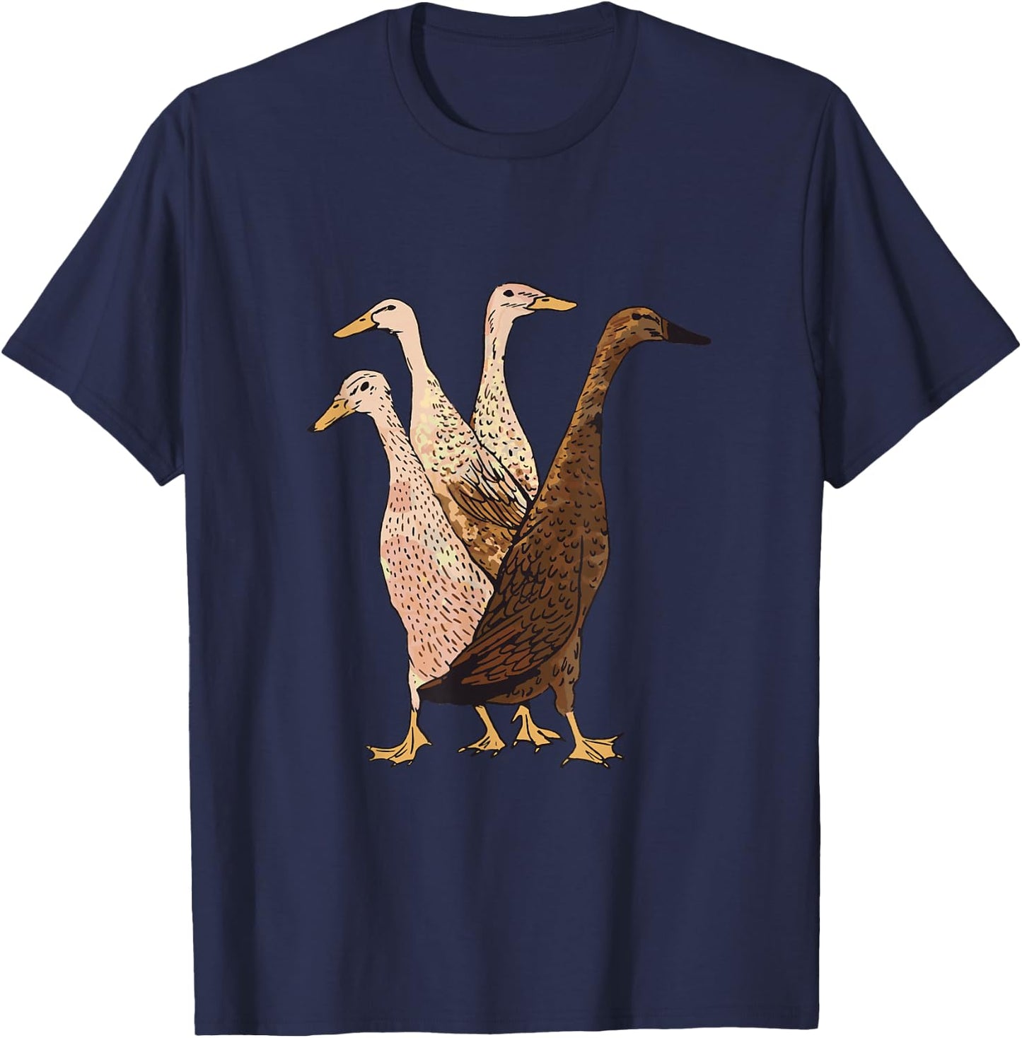 Running Duck Indian Runner Duck T-Shirt - T-Shirt | Navy