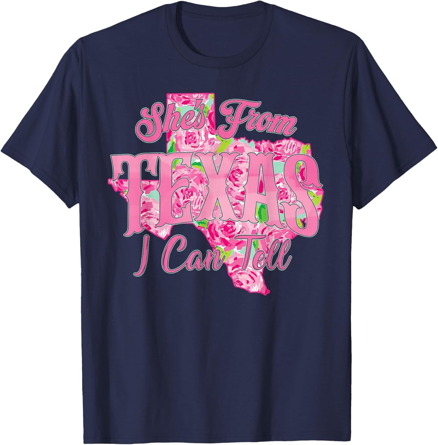 She's from Texas I Can Tell Retro Vintage Texas Girl T-Shirt - T-Shirt | Navy