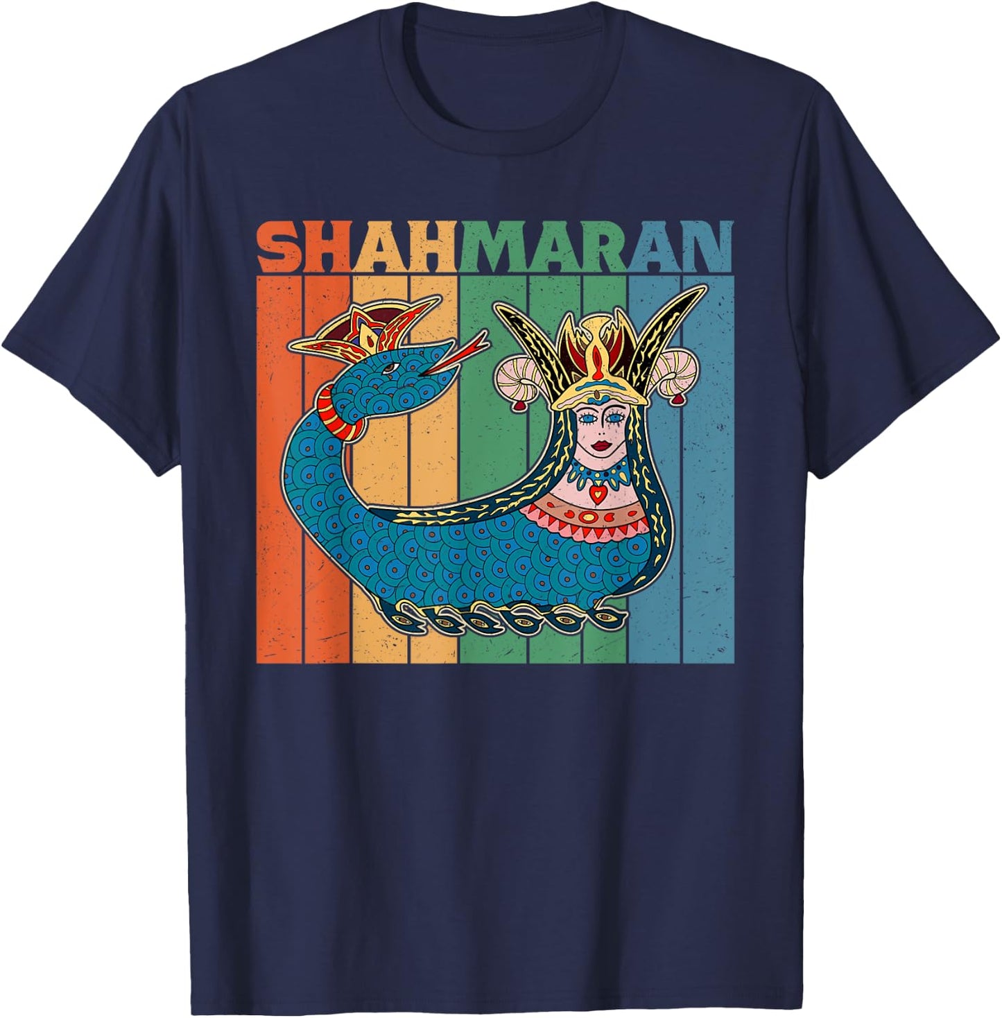Shahmaran woman turkic ancient scientist mesopotamia Iranian T-Shirt - T-Shirt | Navy