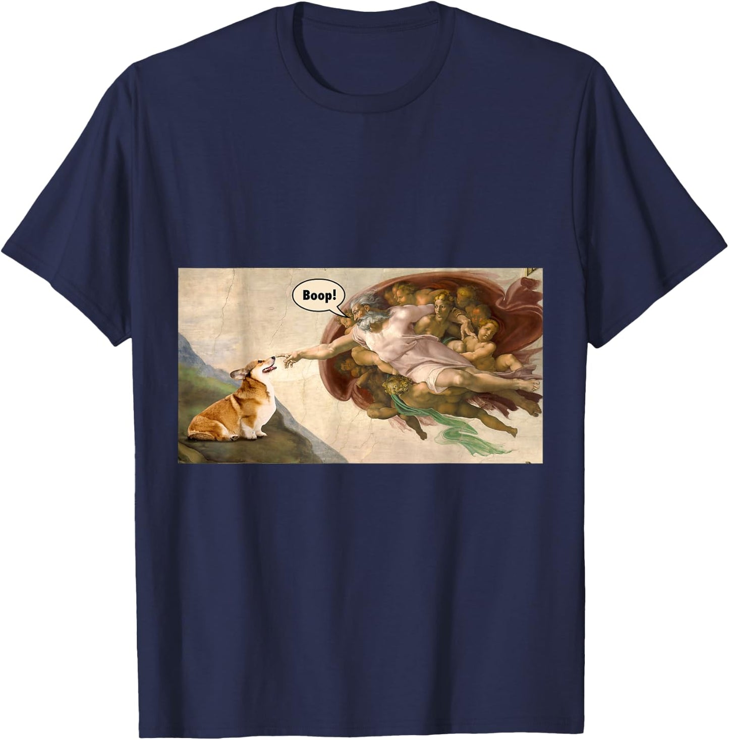 Boop The Snoot of Welsh Corgi Funny Korgi Dog Meme T-Shirt - T-Shirt | Navy