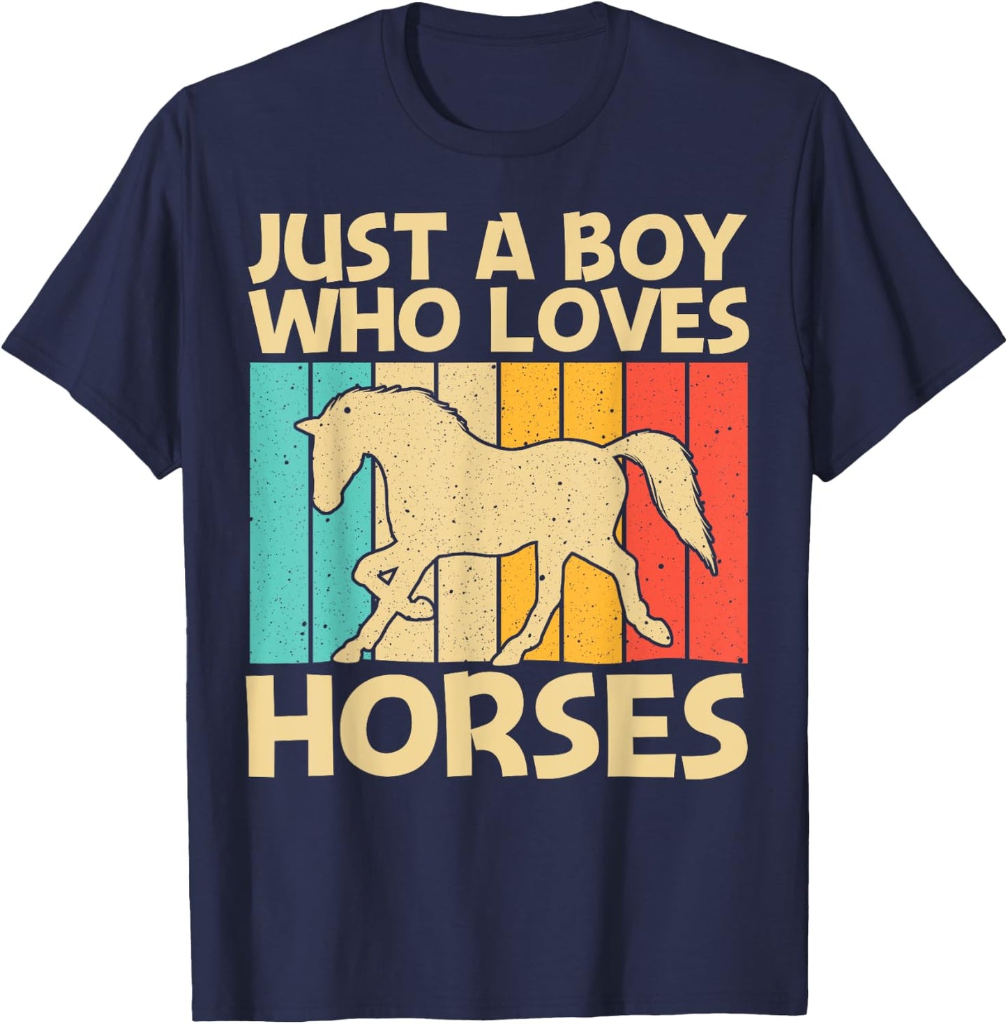 Cool Horse For Boys Kids Equestrian Horseback Riding Lover T-Shirt - T-Shirt | Navy