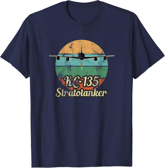 KC-135 Stratotanker Vintage Sunset Air Refueling Airplane T-Shirt - T-Shirt | Navy