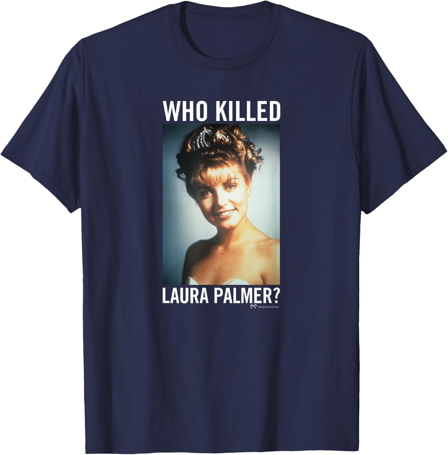 SHOWTIME Twin Peaks Who Killed Laura Palmer? -Adults , Black, Small, Short Sleeve T-Shirt - T-Shirt | Navy