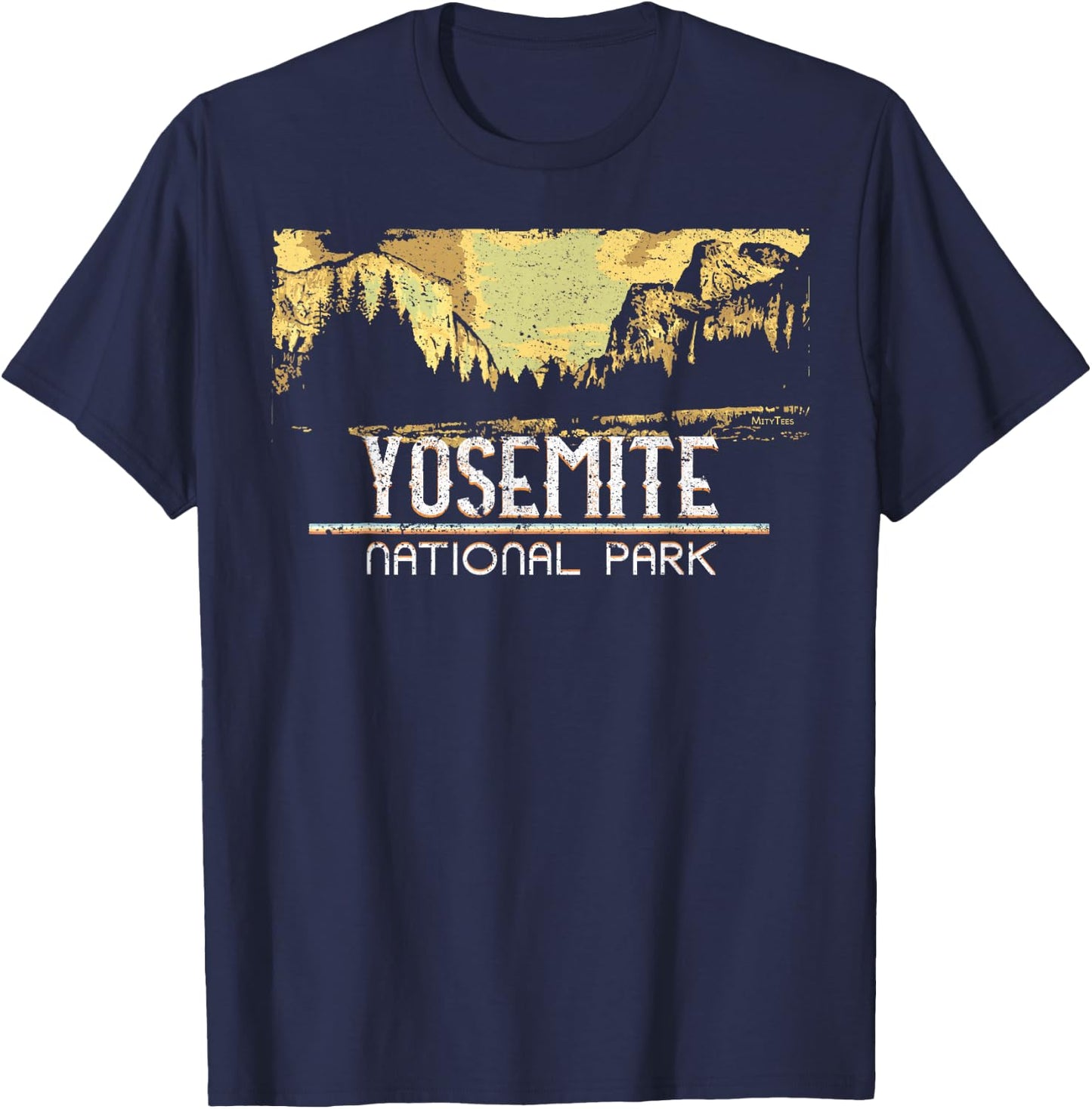 Vintage Postcard - National Park - Yosemite T-Shirt - T-Shirt | Navy