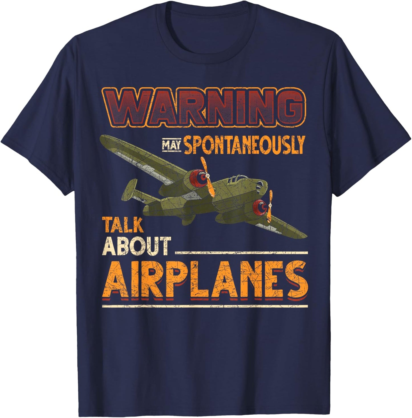 Attention I may speak spontaneously about aircraft pilot T-Shirt - T-Shirt | Navy