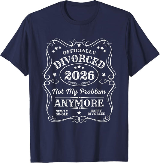 Divorced 2026 Vintage Divorce Party Divorcee T-Shirt - T-Shirt | Navy