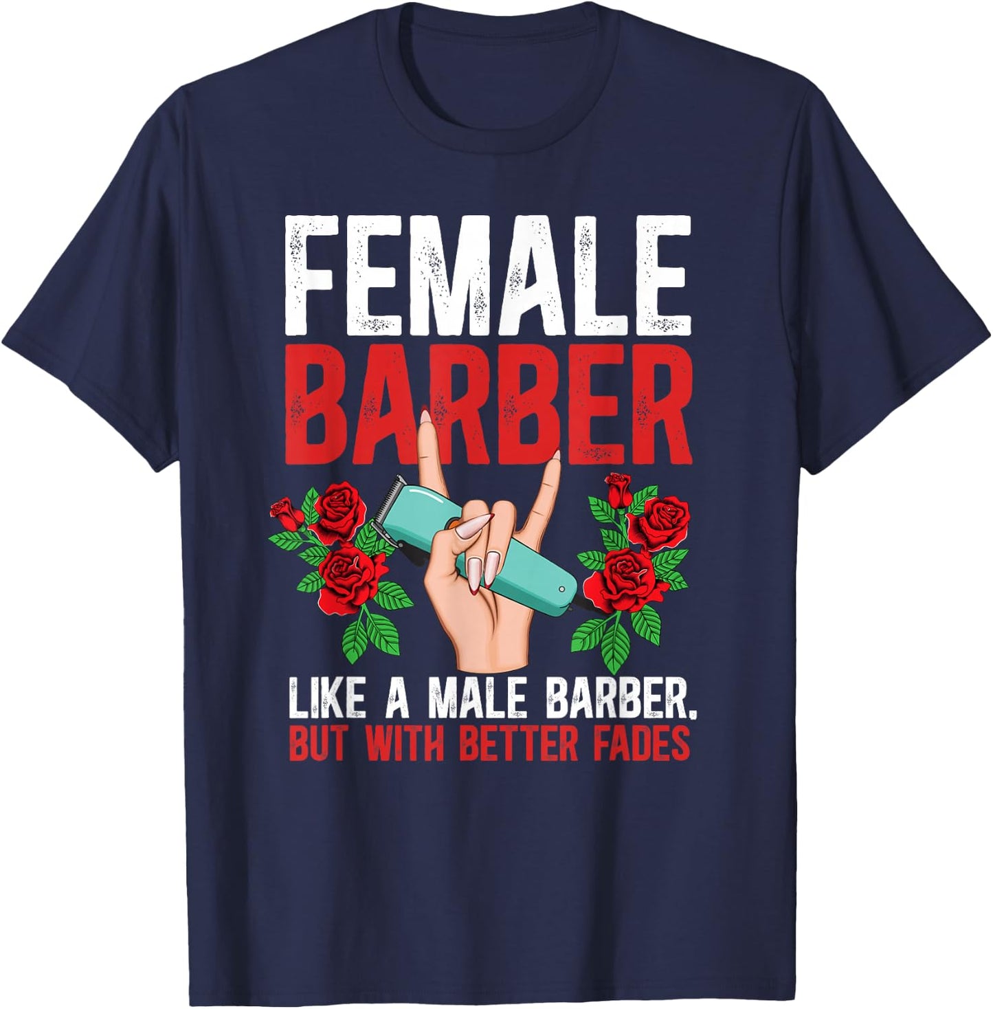 Female Barber Definition Female Hairdresser Girl T-Shirt - T-Shirt | Navy