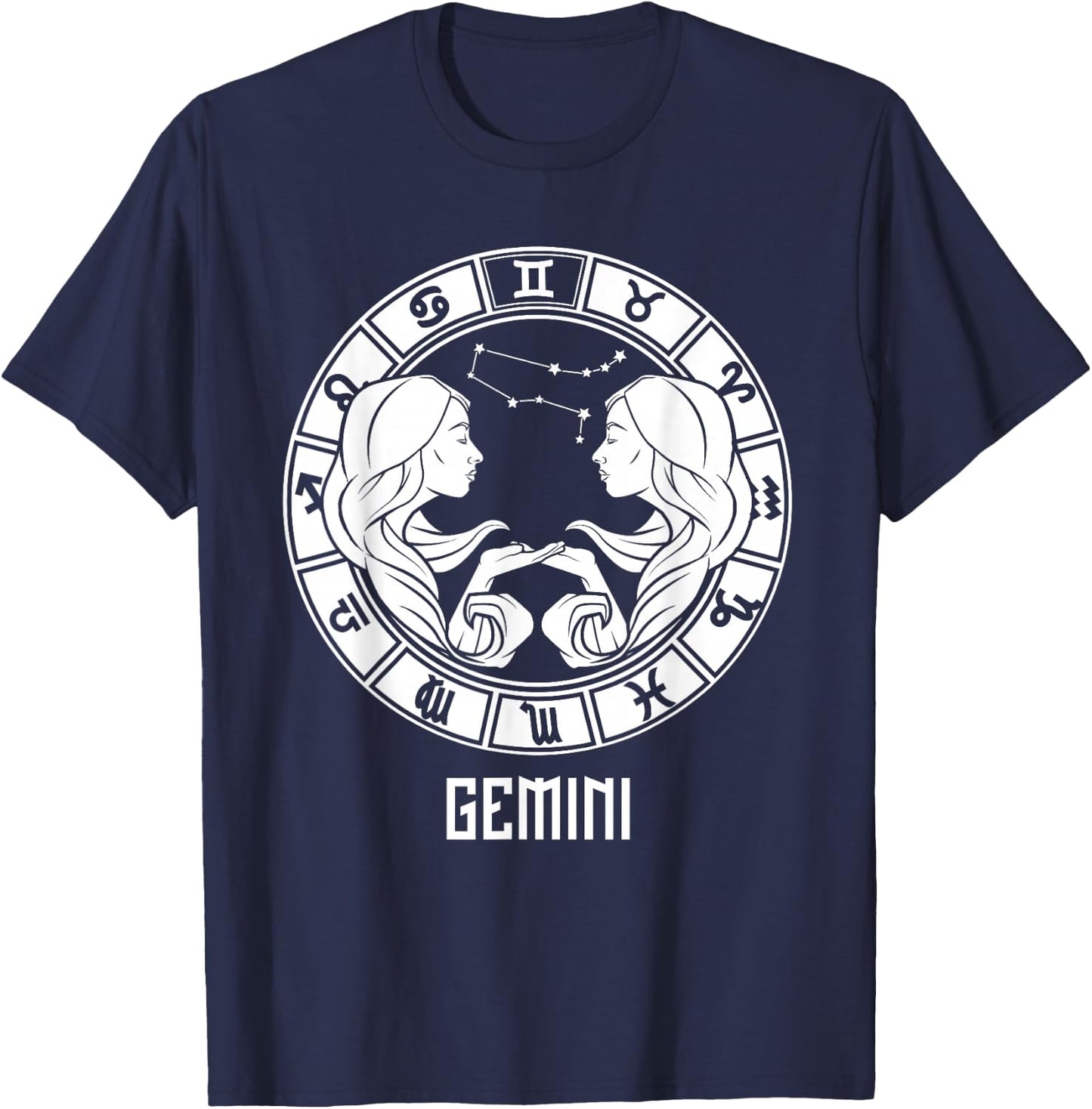 Gemini Zodiac Sign May June Birthday Horoscope T-Shirt - T-Shirt | Navy
