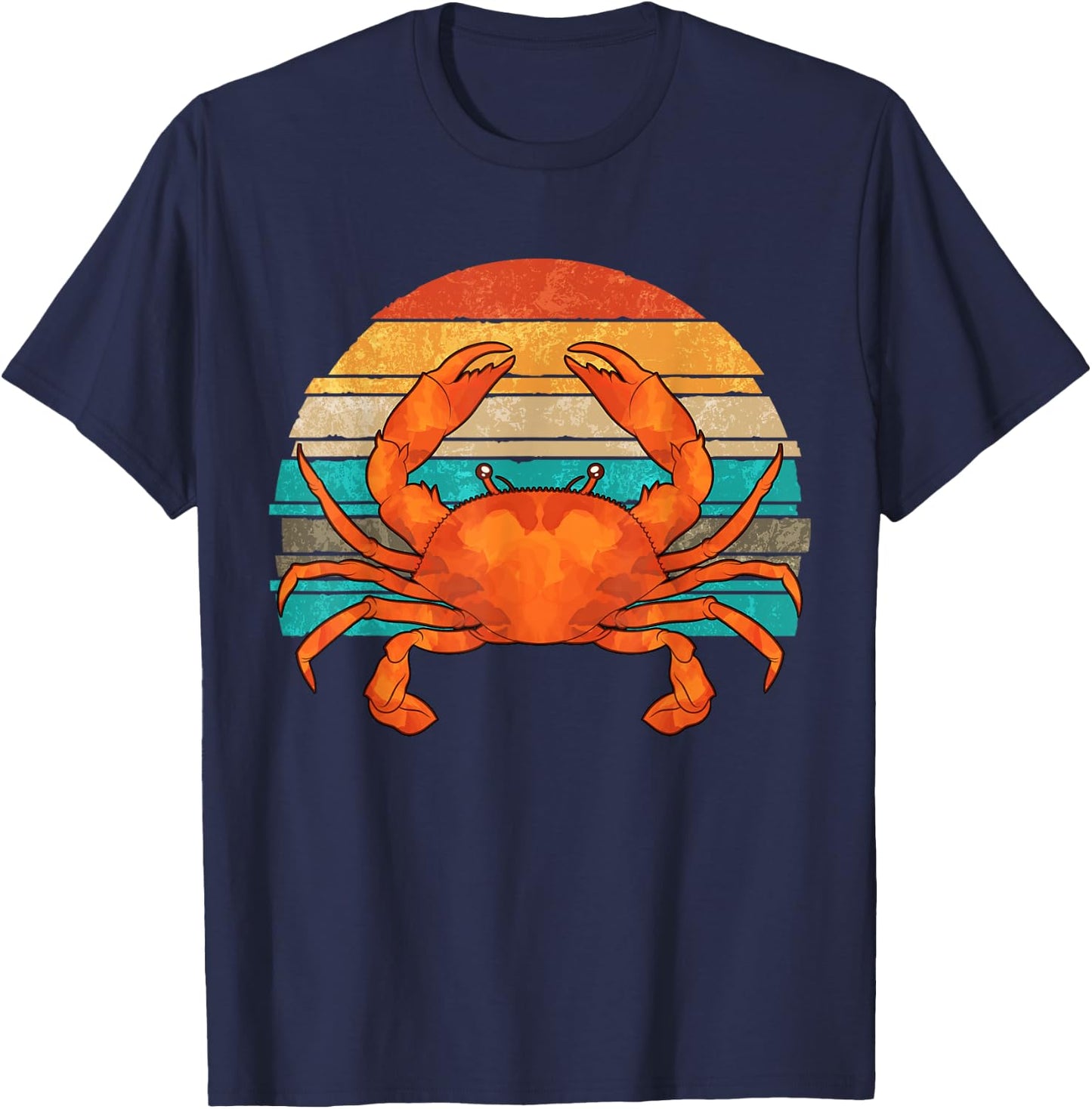 Retro Seafood Crab Lover Crabbing Sea Animal Crab T-Shirt - T-Shirt | Navy